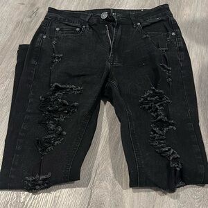 Almost Famous Distressed Black Denim Jeans